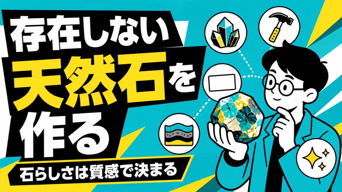 「存在しない天然石を作る 石らしさは質感で決まる」——天然石ジェネレーター制作記のイラスト